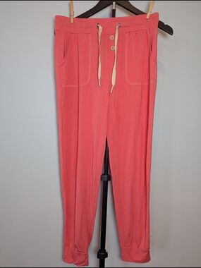 Lates By Kate Women's Size M Coral Luxury Loungewear Pajama Pants Jogger Style